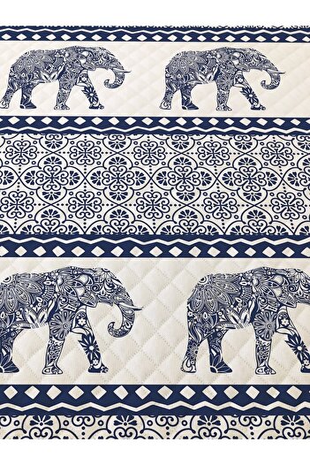Evmila Elephant Pattern Double Printed Pike (200x220 Cm)