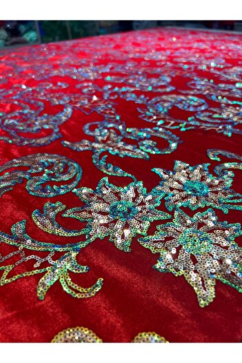 OsmanKumaşDantel 150x150cm Sequined Velvet