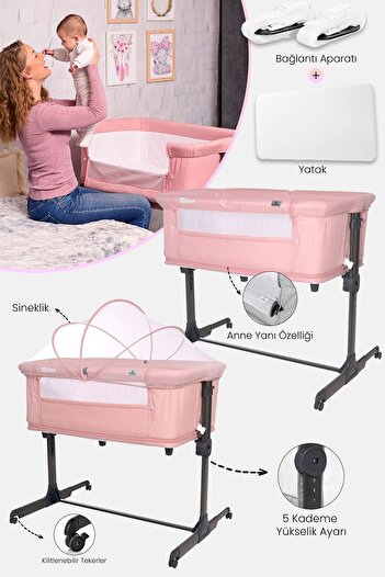 LORELLİ Lorelli Milano 2 in 1 Anne Yanı Beşik - Pink