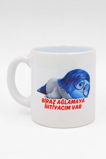 EFBUTİK White Reverse Face I Need a Little Cry Mug