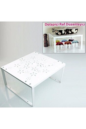 RELATOS Metal Dolap Içi Raf Düzenleyici Plastik Ayaklı Metal Dolap Raf Bardak Tabak Organizer