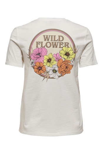 ONLY ONLFREYA REG S/S FLOWER TOP BOX JRS - Жіночий білий світшот 15290566
