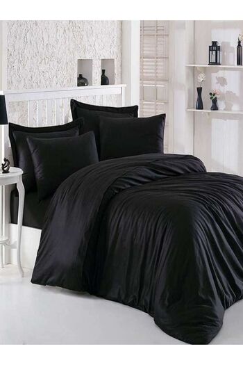 Paradise Plain Single Duvet Cover Set Black - 100% Cotton 57 Wire Plain Single Duvet Cover Set