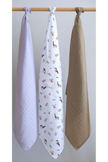 runbaby 3 Pieces 100x120cm 100% Cotton Muslin Cover Set