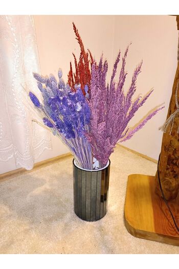 extrasepetim Mirrored Vase Smoked Stylish Decoration Round 20 cm - Decorative Cylinder (Round) Mirror Vase