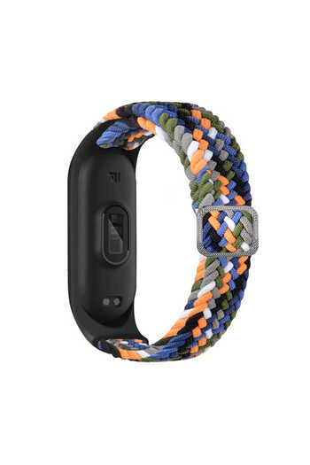 Fibaks Xiaomi Mi Band 8/9/10 Compatible Straw Weave Fabric Cord Strap Wristband