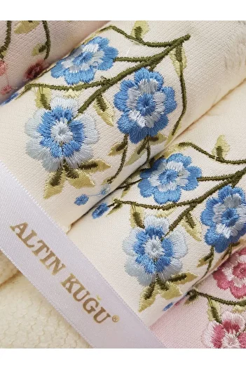 Özdilek 8 Pieces Pansy Embroidered Towel Set
