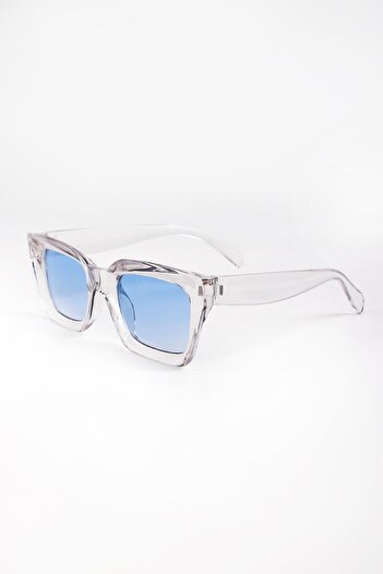 MACERATİ Unisex Transparent Blue Sunglasses - Sour