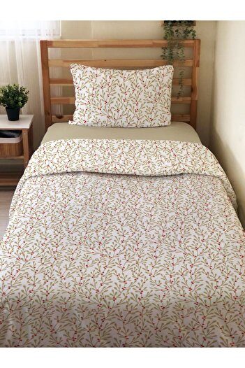 Evmila Double Sided New Year's Special Patterned 2-Piece Set Without Sheets Printed Single Duvet Cover Set