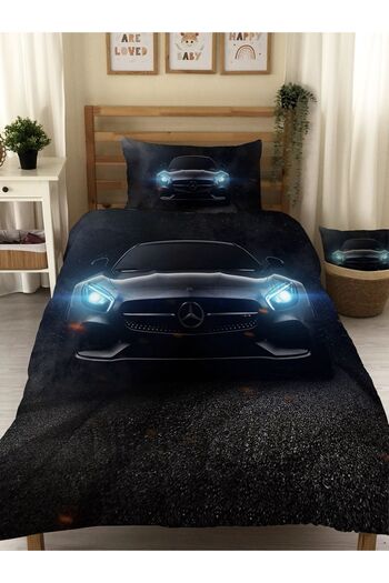 Evmila Sports Car Patterned Quilted Quilt, Single Sleeping Set