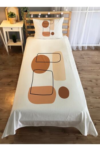 Evmila Geometric Patterned Single Velvet Bedspread - white