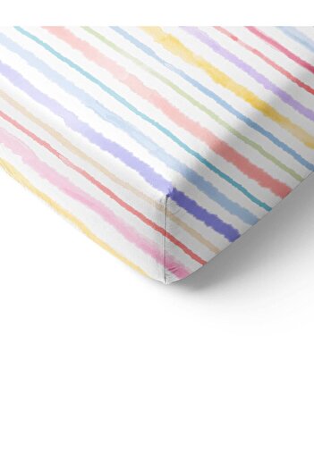 Evmila Colorful Striped Printed - Single Elastic Sheet Set