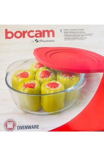 Paşabahçe 3'lü Borcam Kırmızı Kapaklı Saklama Kabı Seti 2100cc 1450cc 840cc Fma04598 Fma04362 Fma04363 145