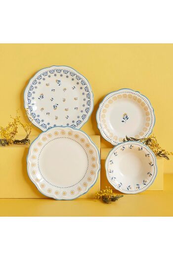 Bella Maison Mabel Stoneware 48 Parça 12 Kişilik Yemek Takımı Mavi