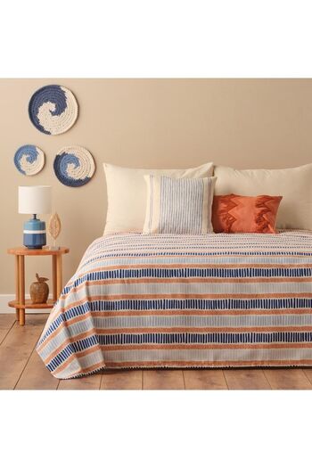 Bella Maison Marin Cooper dublu bumbac imprimat piqué - albastru (200X220 CM)