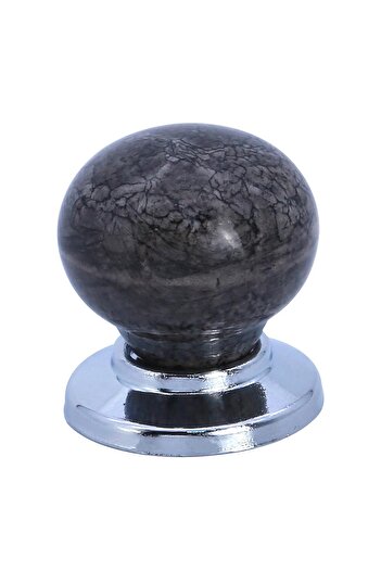 Porcellana Perla Mâner din porțelan Dulap Sertar Mobilier Bucătărie Mâner Ruby Button -gri-crom-stk0136