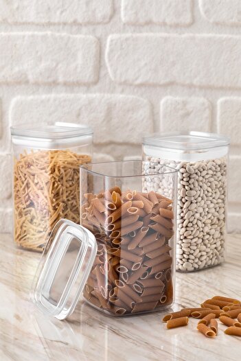 FİTHOME 3 Pieces 1400 Ml Transparent Vacuum Food Storage Container Set