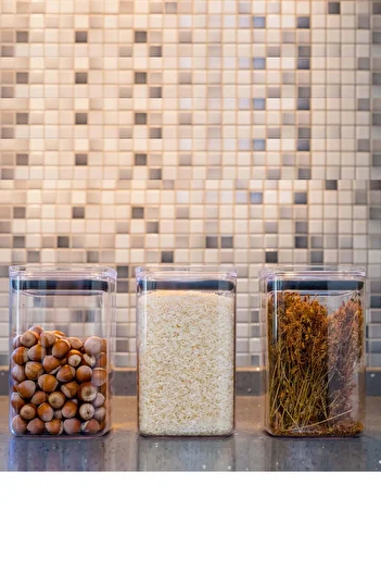 FİTHOME 3 Pieces 1400 Ml Transparent Vacuum Food Storage Container Set