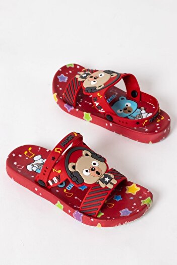 GEZER Children's Red Non-Slip Pool Slippers Sandals