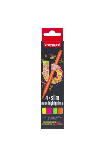 Bruynzeel 4-Piece Neon Thin Highlighter Pen Set60283504