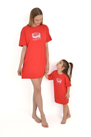 MamaHola You Make Me Happy Nightgown for Mother and Kids