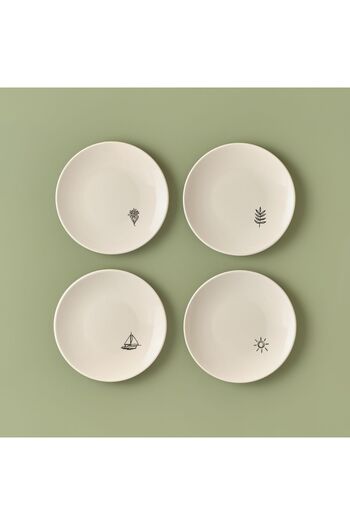 Bella Maison Simple Ceramic Cake Plate Set of 4 Black (20 cm)