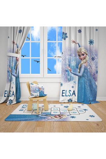 EVSEHOMES Imprimare digitală Elsa Set cameră pentru copii fundal perdea cuvertură de pat și pernă covor 160x230
