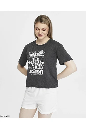 YHGTEKSTİL Printed Cotton Shorts Summer Pajamas Set for Women - Short Sleeve