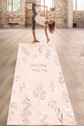 on the clouds Flower Pattern Minimal Washable Non-Slip Base Stain Resistant Yoga Mat Pilates Cushion