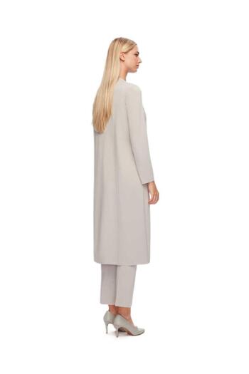 MISS DALIDA Classic Elegant Gray Jacket - Solid Color