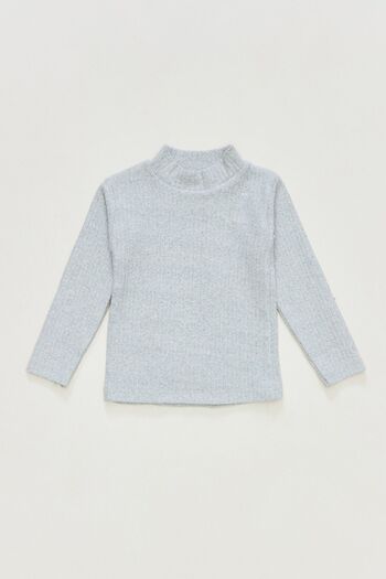 Fulla Moda Ribbed Stand Collar Girl's Bodysuit