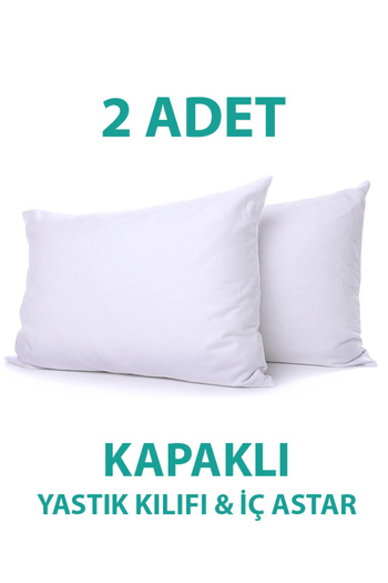 SUVAY Cotton Pillow Case 2-Piece White Colored Cover 50x70 Pillow Mattress Inner Lining