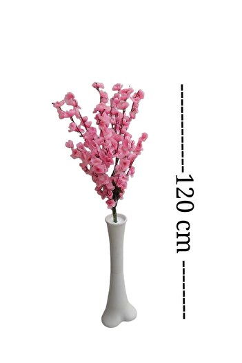 Cennet Home Bahardalı Çiçeği Beyaz Mika Filayagı Vazoda Modern Dekoratif Yapay Çiçek 120 cm