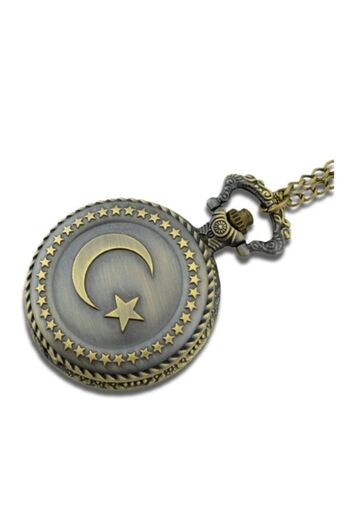 CornerShop Moon and Star Embossed Quartz Chain Clock