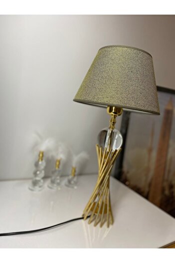asellus Misbah Twist Lampshade Table Lamp Crystal Glass Gold Plated, Lampshade