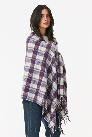 Fulla Moda Plaid Patterned Soft Textured Shawl