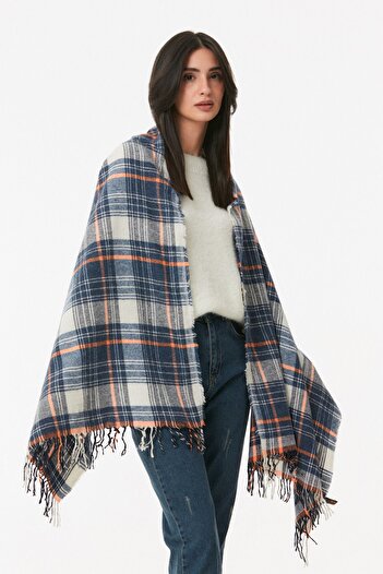 Fulla Moda Plaid Patterned Soft Textured Shawl