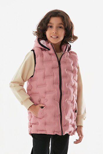 Fulla Moda Hooded Unisex Children's Inflatable Vest with Snap Pocket