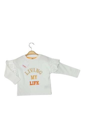 Çikoby Girl's Cotton Sleeves Frilly Thin Long Sleeve T-shirt
