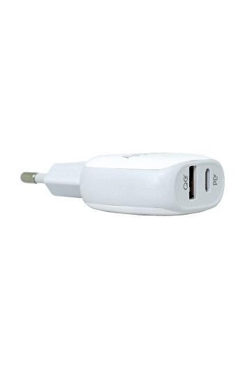 Mcstorey Hızlı Şarj Aleti Güç Adaptörü 20W QC/PD Type-C ve USB-A Girişli iPhone ile Uyumlu