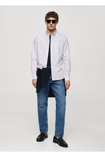 MANGO Man 100% cotton kodak striped shirt