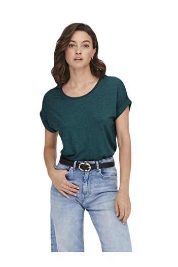 ONLY 15106662 - Open Collar and Sleeve Folded Short T-Shirt