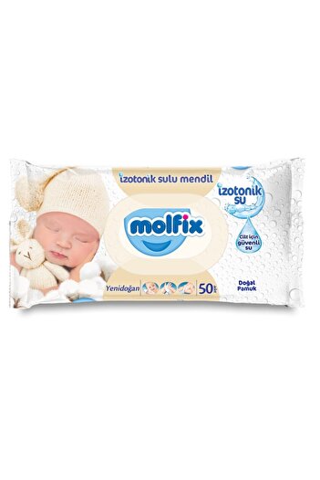 Molfix مناديل مبللة مائية متساوية التوتر لحديثي الولادة 12x50 قطعة