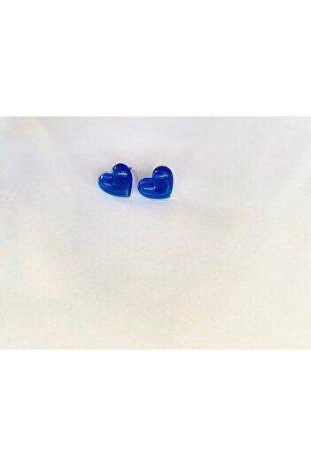 Ustaeller Blue Curved Heart Earrings - Set of 2 Pairs