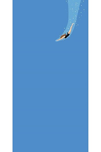 on the clouds Derin Sulara Dalan Kız Temalı Yıkanabilir Kaymaz Taban Leke Tutmaz Yoga Matı Pilates Minderi