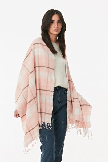Fulla Moda Plaid Patterned Soft Textured Shawl