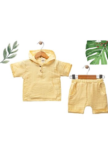 WOW Muslin Pocket Hooded Shorts Men's Suit 9 Months, 12 Months, 18 Months, 2Y Men's