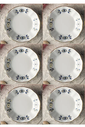 AYBABA STORE Eye Patterned Tea Plate 6 Pieces 11 cm