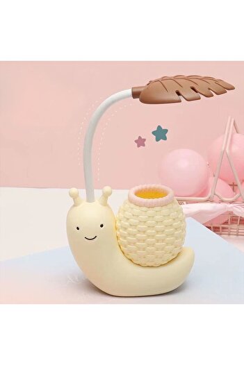 Hediye Sahibi Masa Üstü Salyangoz Tasarımlı Kalemlik Led Lamba 22cm*11cm