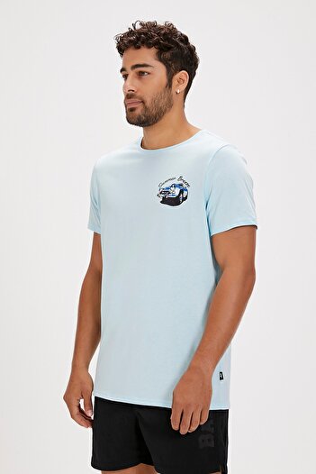 Bad Bear Dustin Sky Blue Baskılı Erkek Tişört